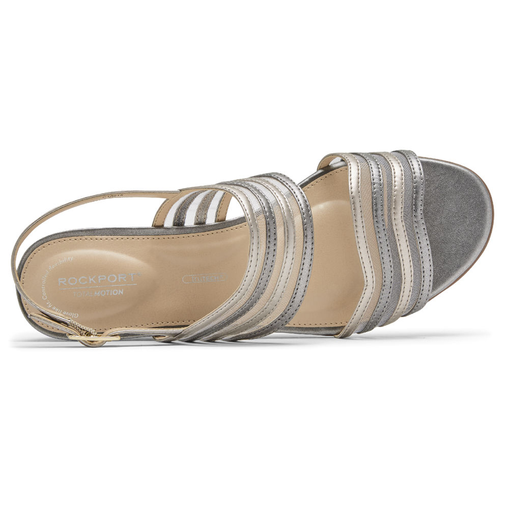 Sandálias Rockport Mulher Prateadas - Total Motion Zandra Mesh - 03521ADKG